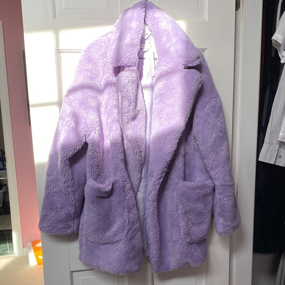 Topshop Cozy Lavender Oversized Jacket Coat